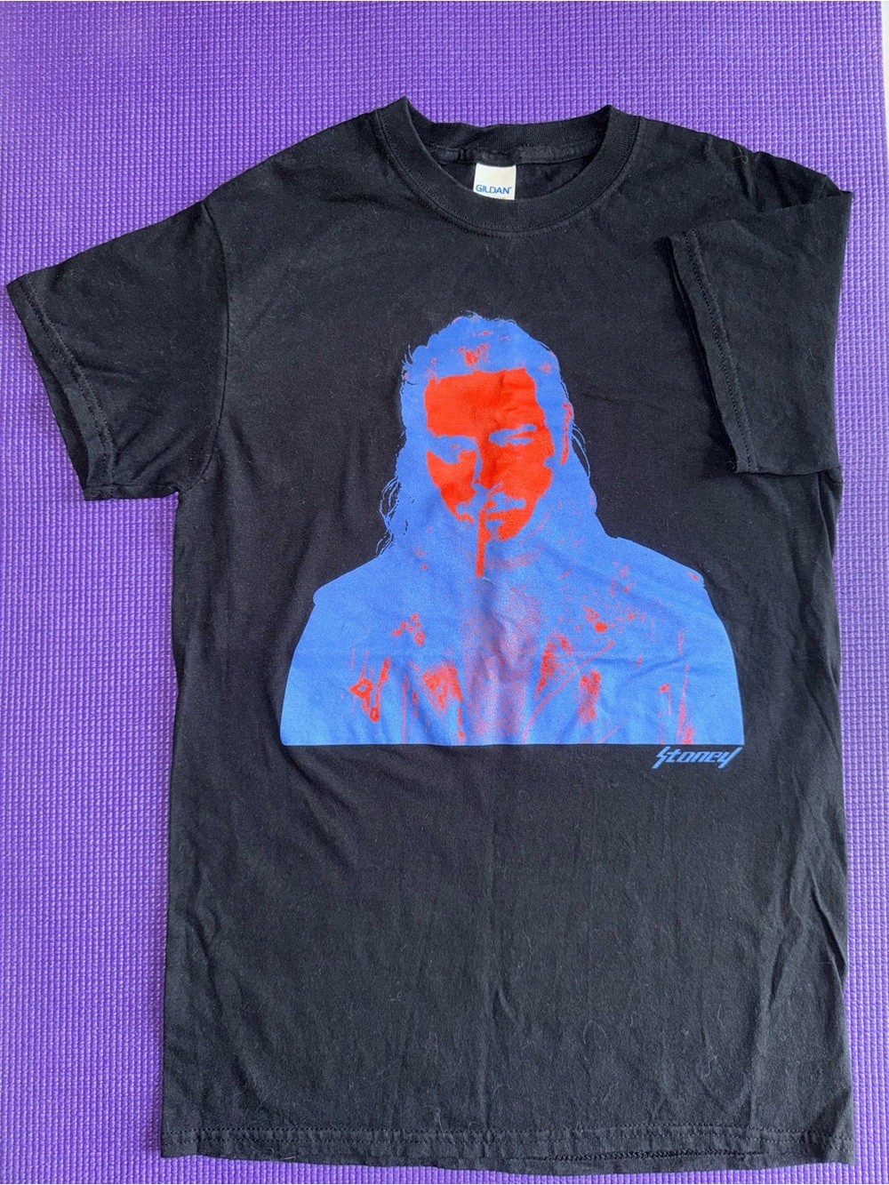 Post Malone: Black Graphic Tee with Stoney Portrait